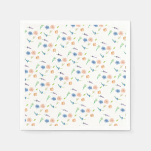 Servilleta De Papel Patrón de flores silvestres color agua Pastel pint