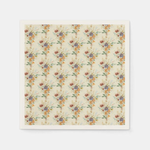 Servilleta De Papel Patrón de flores silvestres de otoño