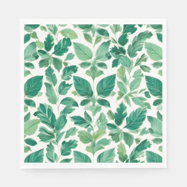Servilleta De Papel Patrón de follaje verde (Anverso)