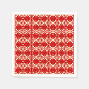 Servilleta De Papel Patrón de fondo de pantalla Art Deco - rojo y blan