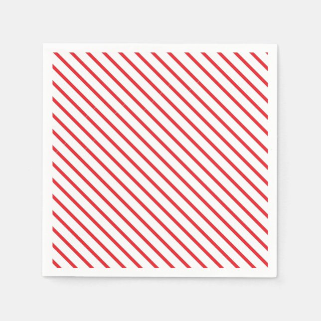 Servilleta De Papel Patrón de franjas de caña de navidad (Anverso)