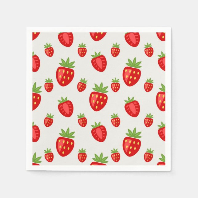 Servilleta De Papel Patrón de fresa (Anverso)