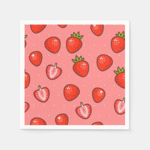 Servilleta De Papel Patrón de fresa