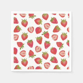 Servilleta De Papel Patrón de Fresa Roja de Verano