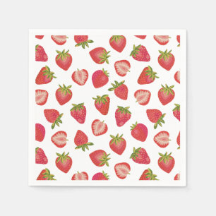 Servilleta De Papel Patrón de Fresa Roja de Verano