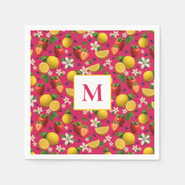 Servilleta De Papel Patrón de fresa y limón frescos