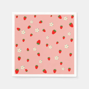 Servilleta De Papel Patrón de Fresas y Flores