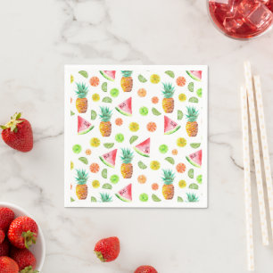 Servilleta De Papel Patrón de fruta canalizada de color agua