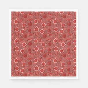 Servilleta De Papel Patrón de fruta de higo rojo hermoso
