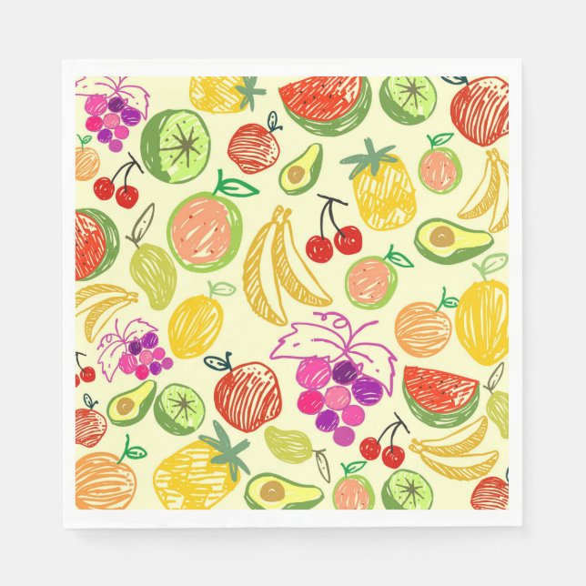 Servilleta De Papel Patrón de frutas (Anverso)