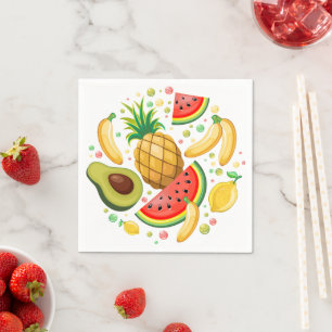 Servilleta De Papel Patrón de frutas de verano fresco