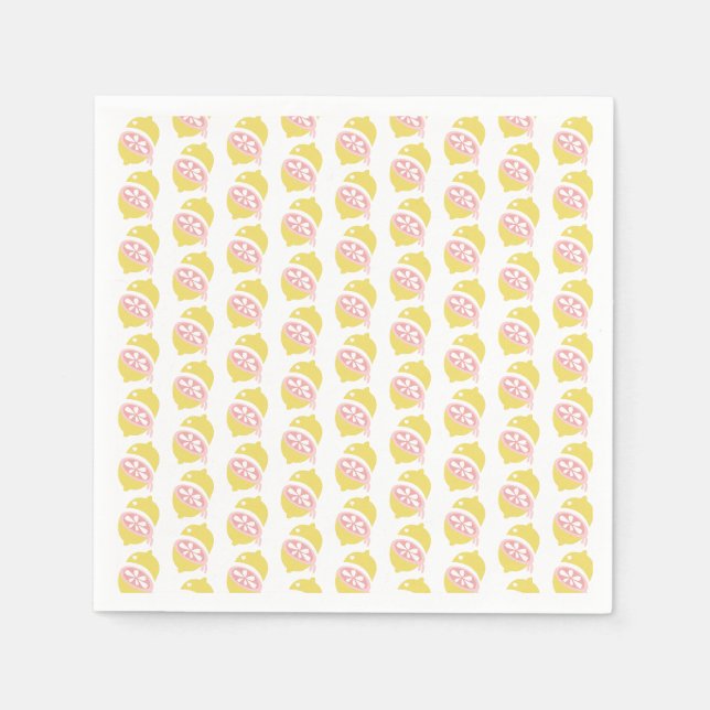 Servilleta De Papel Patrón de frutas goteando limón amarillo (Anverso)