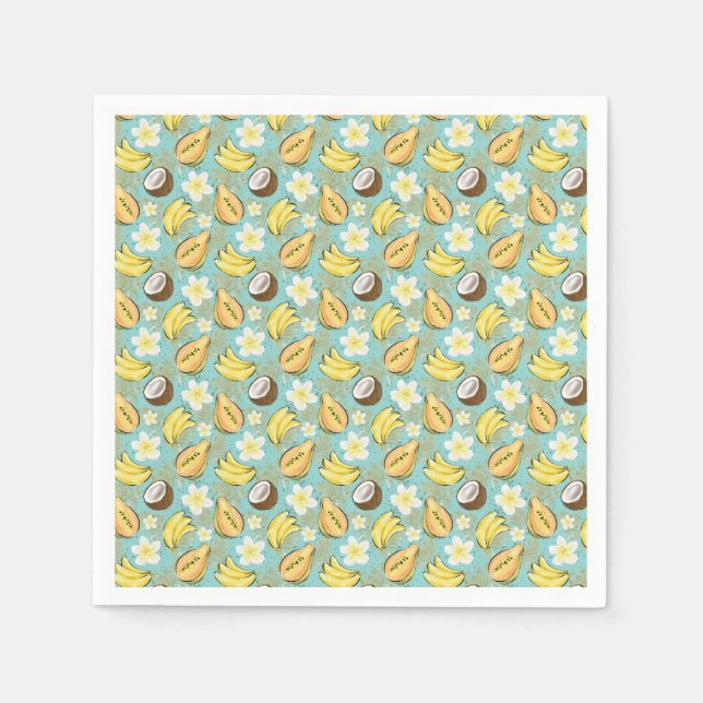 Servilleta De Papel Patrón de frutas tropicales de verano (Anverso)