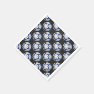 Servilleta De Papel Patrón de Futbolín azul y blanco
