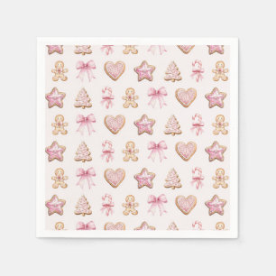 Servilleta De Papel Patrón de galleta de Navidad rosa Baby Shower