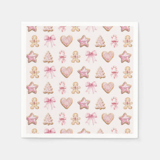 Servilleta De Papel Patrón de galleta de Navidad rosa Baby Shower