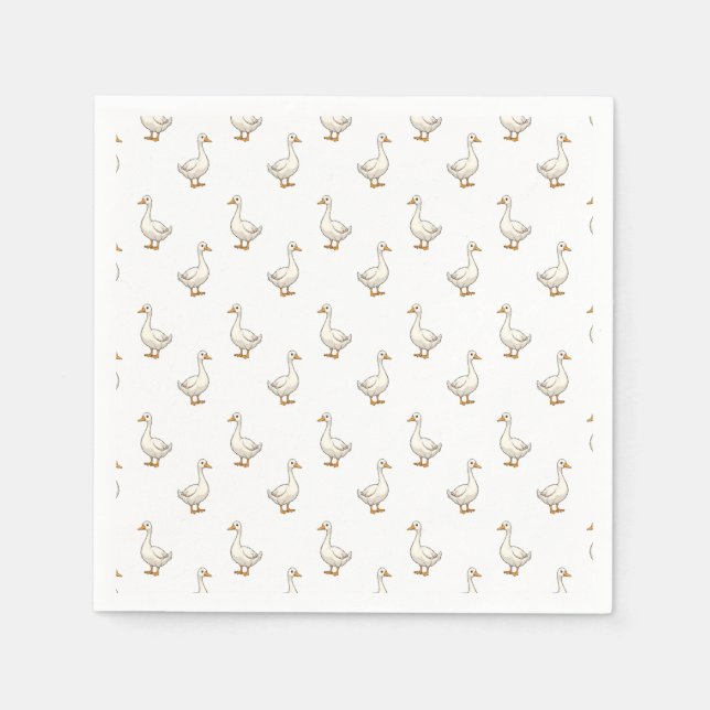 Servilleta De Papel Patrón de ganso blanco (Anverso)
