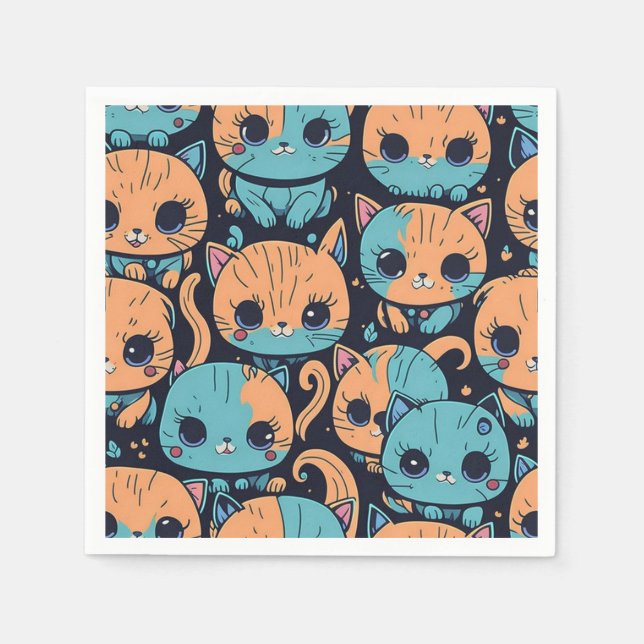 Servilleta De Papel Patrón de gatitos (Anverso)