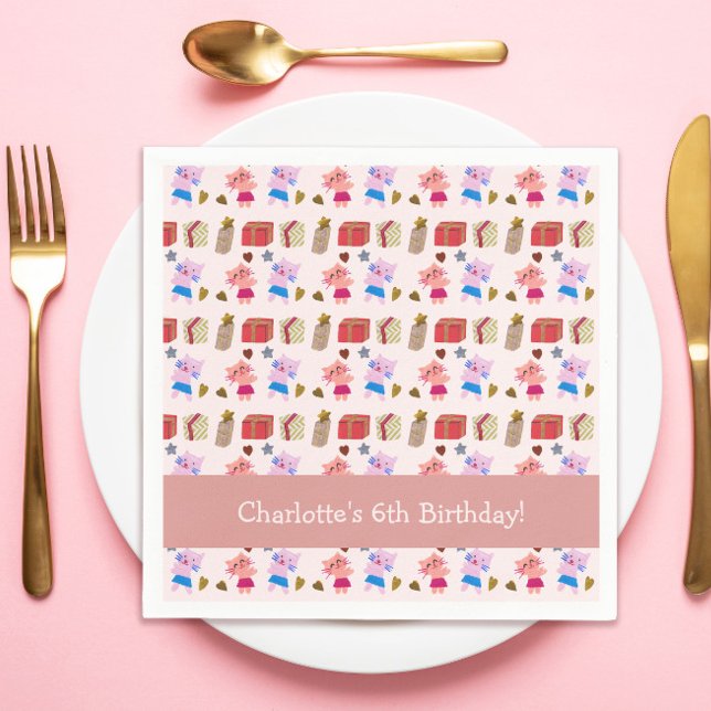 Servilleta De Papel Patrón de gatitos y regalos para niños rosados Cum (Subido por el creador)