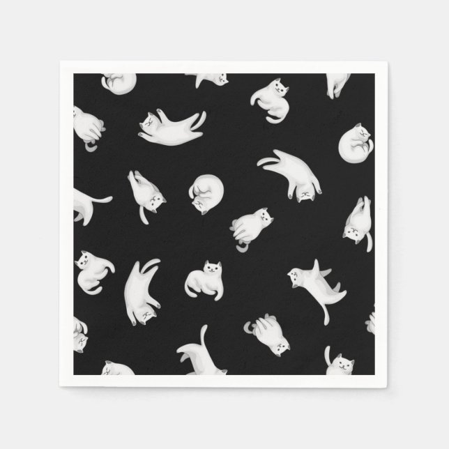 Servilleta De Papel Patrón de gato (Anverso)
