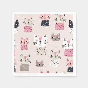 Servilleta De Papel Patrón de gato