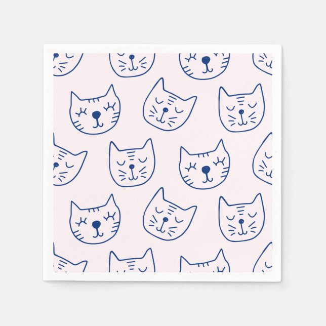 Servilleta De Papel Patrón de gato (Anverso)