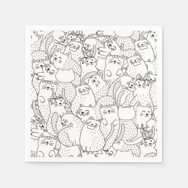 Servilleta De Papel Patrón de gato (Anverso)