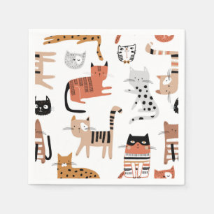 Servilleta De Papel Patrón de gato