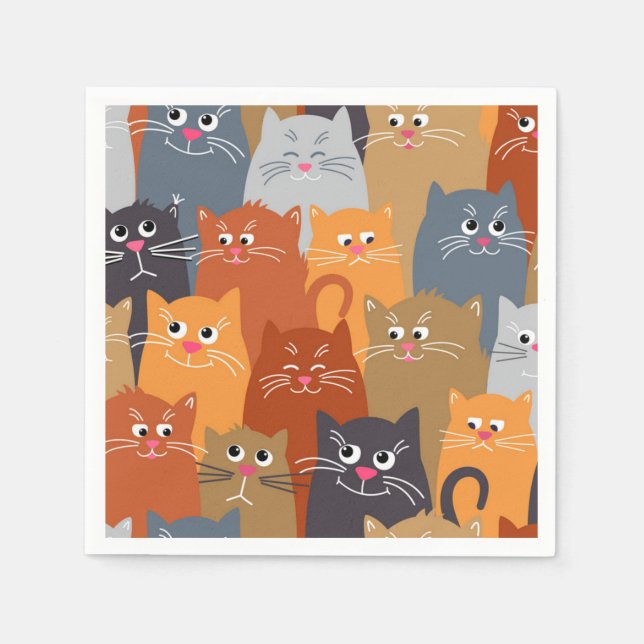 Servilleta De Papel Patrón de gato (Anverso)
