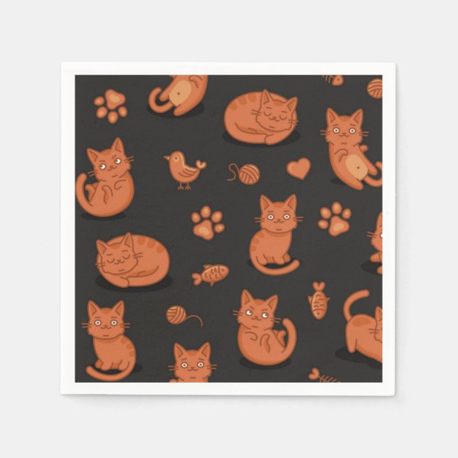 Servilleta De Papel Patrón de gato (Anverso)