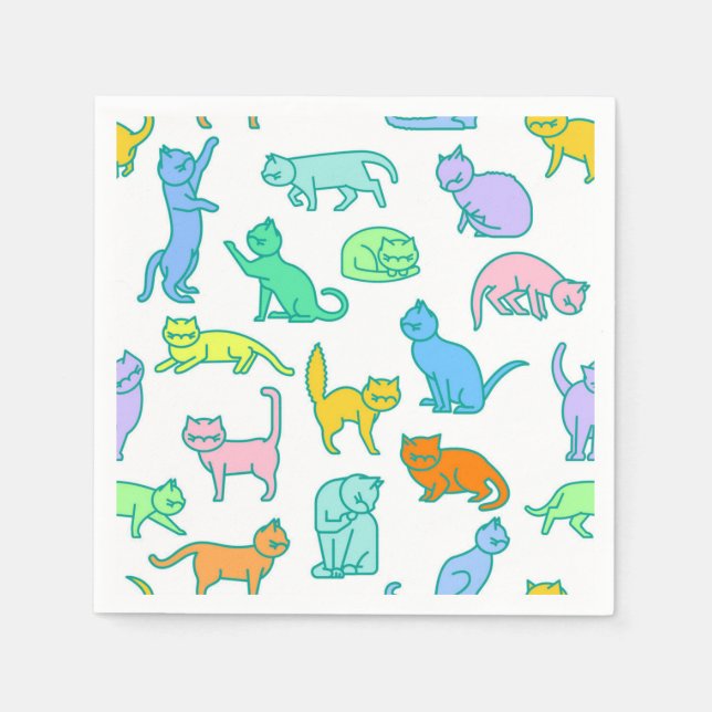 Servilleta De Papel Patrón de gato (Anverso)