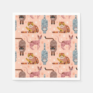 Servilleta De Papel Patrón de gato