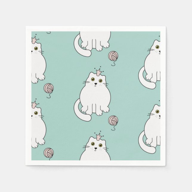 Servilleta De Papel Patrón de gato (Anverso)