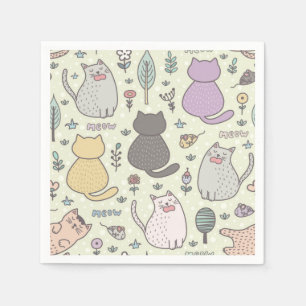 Servilleta De Papel Patrón de gato