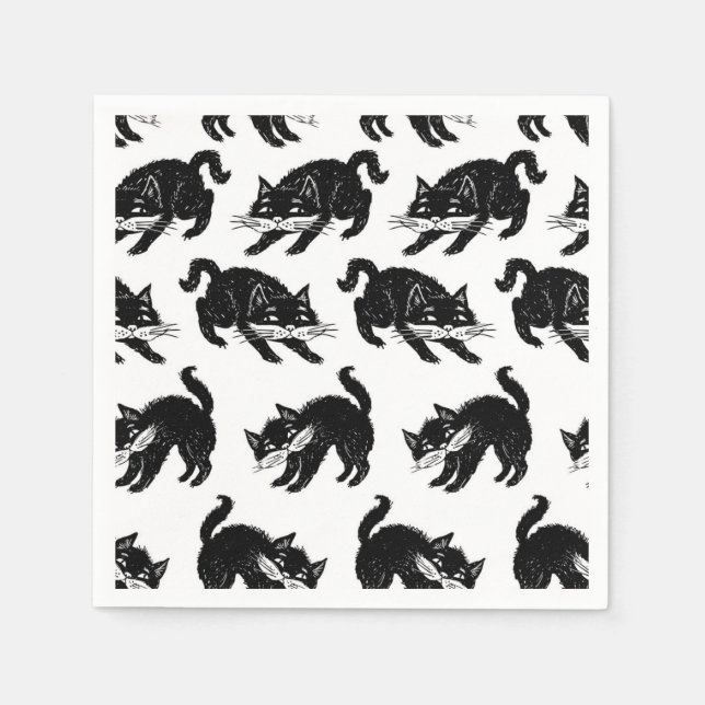 Servilleta De Papel Patrón de gato (Anverso)