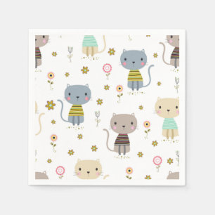 Servilleta De Papel Patrón de gato