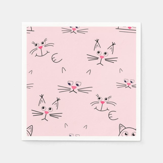 Servilleta De Papel Patrón de gato (Anverso)