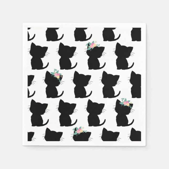 Servilleta De Papel Patrón de gato (Anverso)