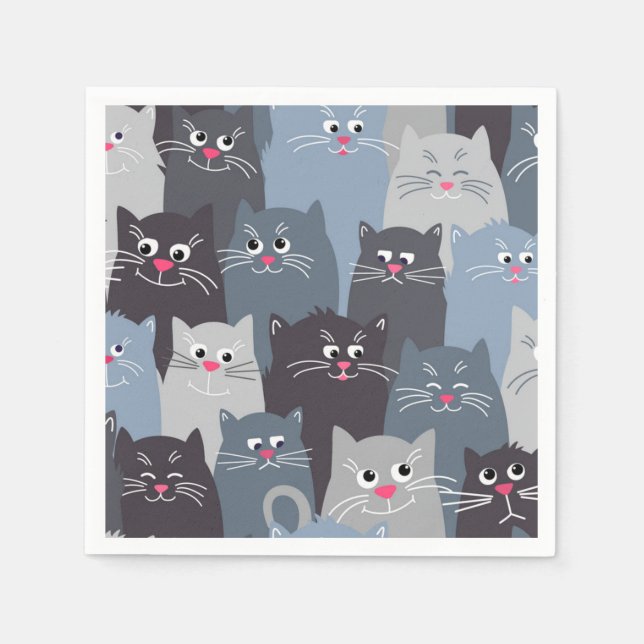 Servilleta De Papel Patrón de gato (Anverso)