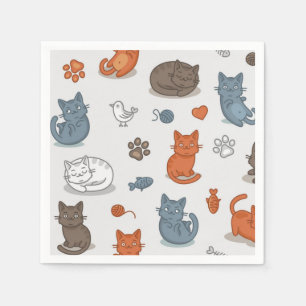 Servilleta De Papel Patrón de gato