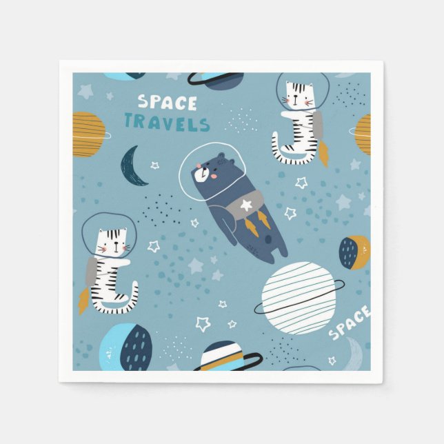 Servilleta De Papel Patrón de gato (Anverso)