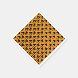 Servilleta De Papel Patrón de gato asustado amarillo