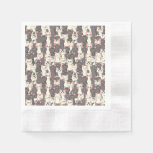 Servilleta De Papel Patrón de gatos blancos y grises