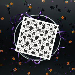 Servilleta De Papel Patrón de gatos y dichos negros