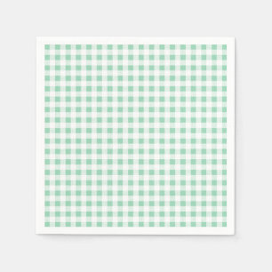 Servilleta De Papel Patrón de Gingham blanco verde