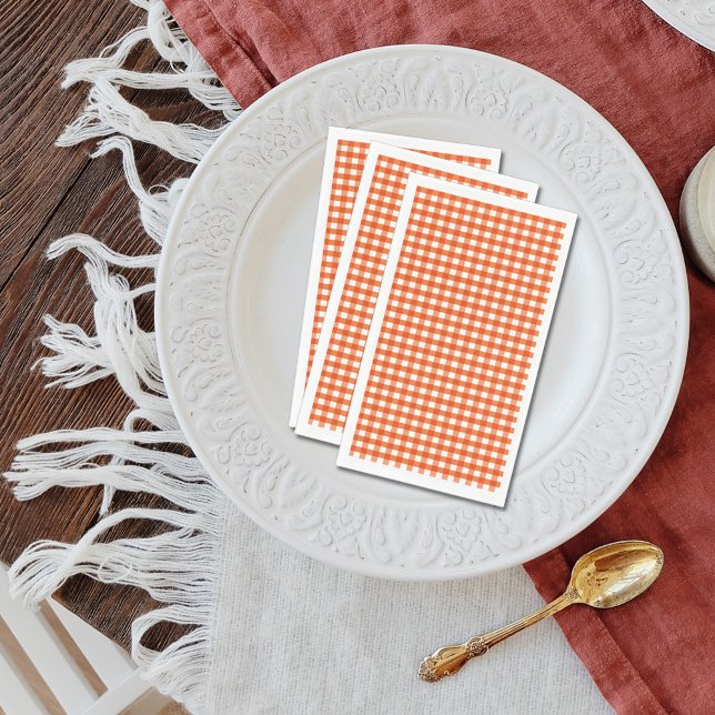 Servilleta De Papel Patrón de Gingham blanco y naranja (Subido por el creador)