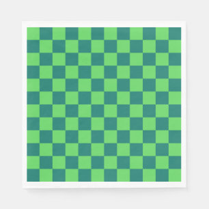 Servilleta De Papel Patrón de Gingham de Blue Green Checkered