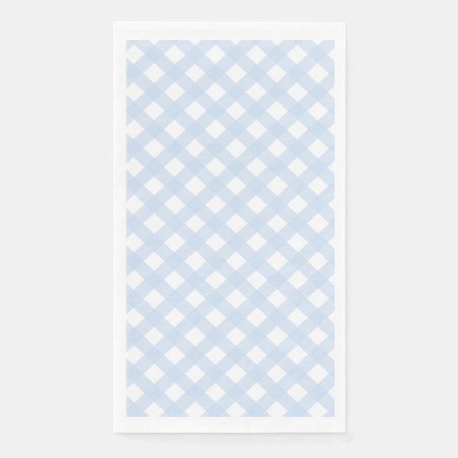 Servilleta De Papel Patrón de Gingham de Estilo de País Azul Bebé (Anverso)