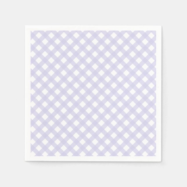 Servilleta De Papel Patrón de Gingham de Estilo de País Lavender (Anverso)