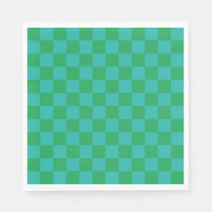 Servilleta De Papel Patrón de Gingham de Green Blue Checkered